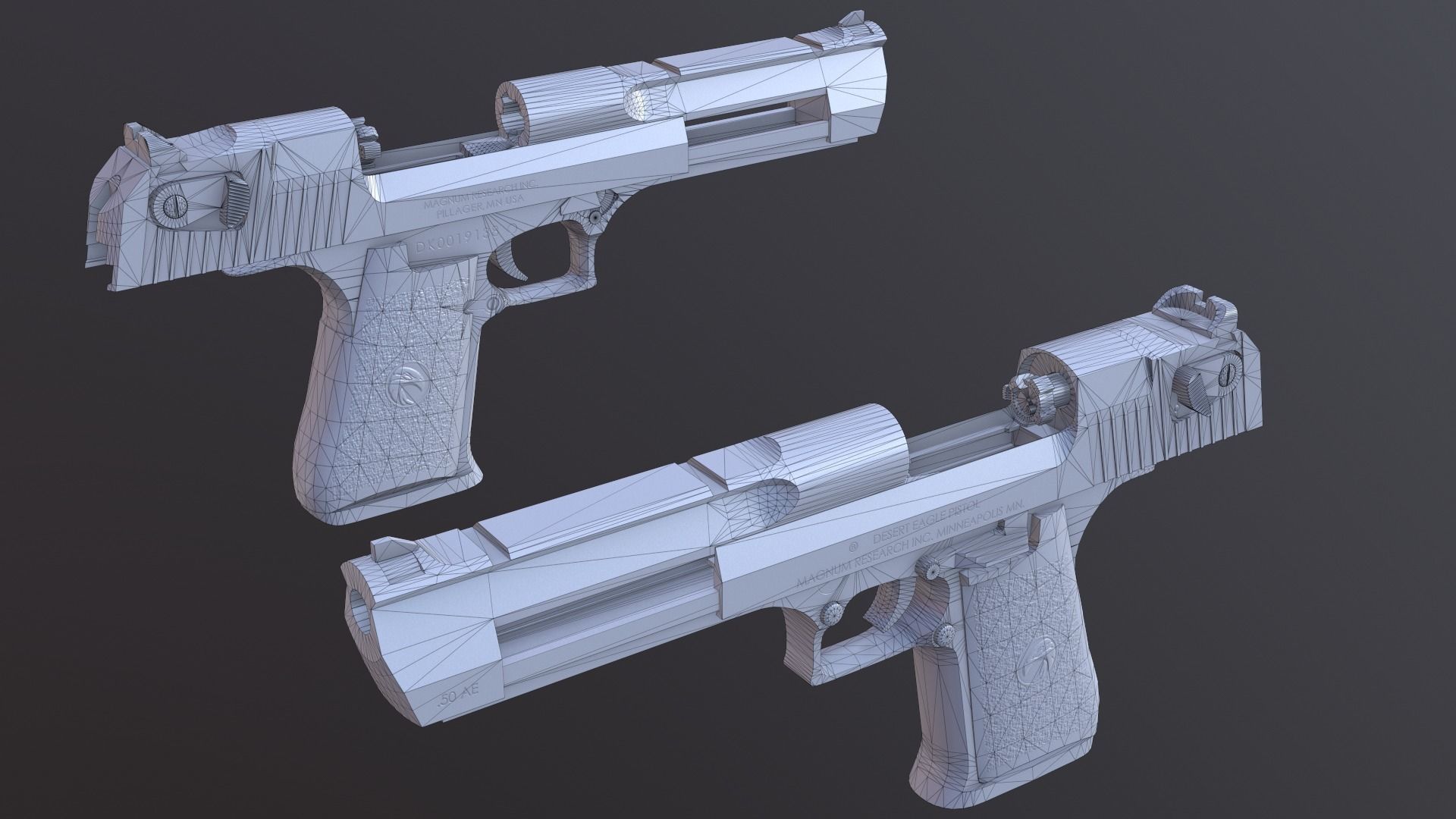 Desert eagle Low-poly 3D model_9