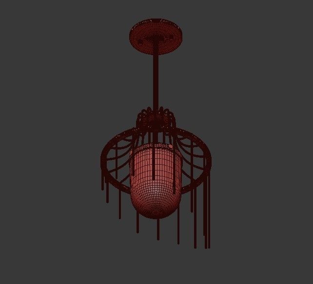 Kylie 1 Light 12 in  W Aged Brass Pendant 3D model_3