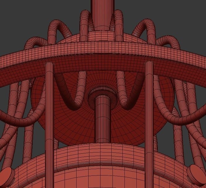 Kylie 1 Light 12 in  W Aged Brass Pendant 3D model_6