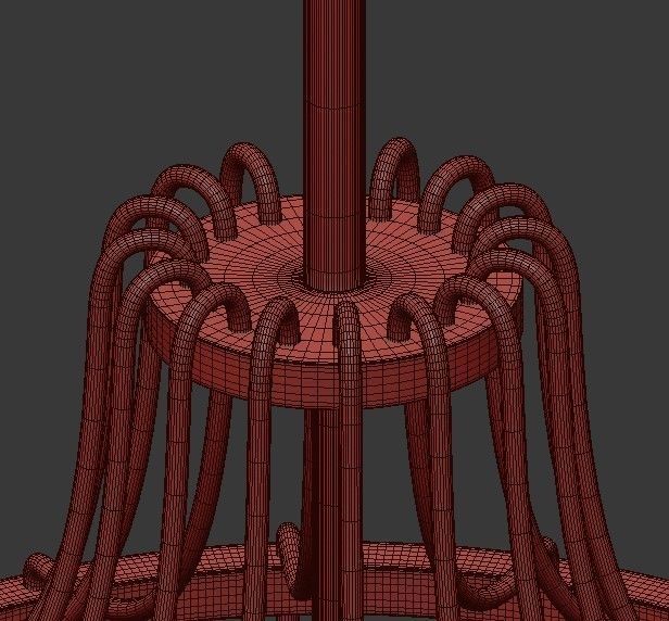 Kylie 1 Light 12 in  W Aged Brass Pendant 3D model_7