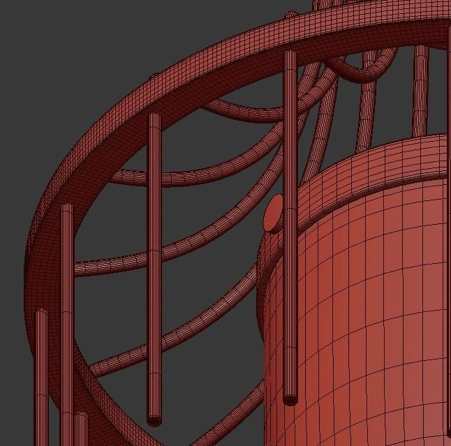 Kylie 1 Light 12 in  W Aged Brass Pendant 3D model_5