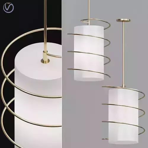 Carly 1 Light 14 75 in W Gold Leaf Pendant 3D model