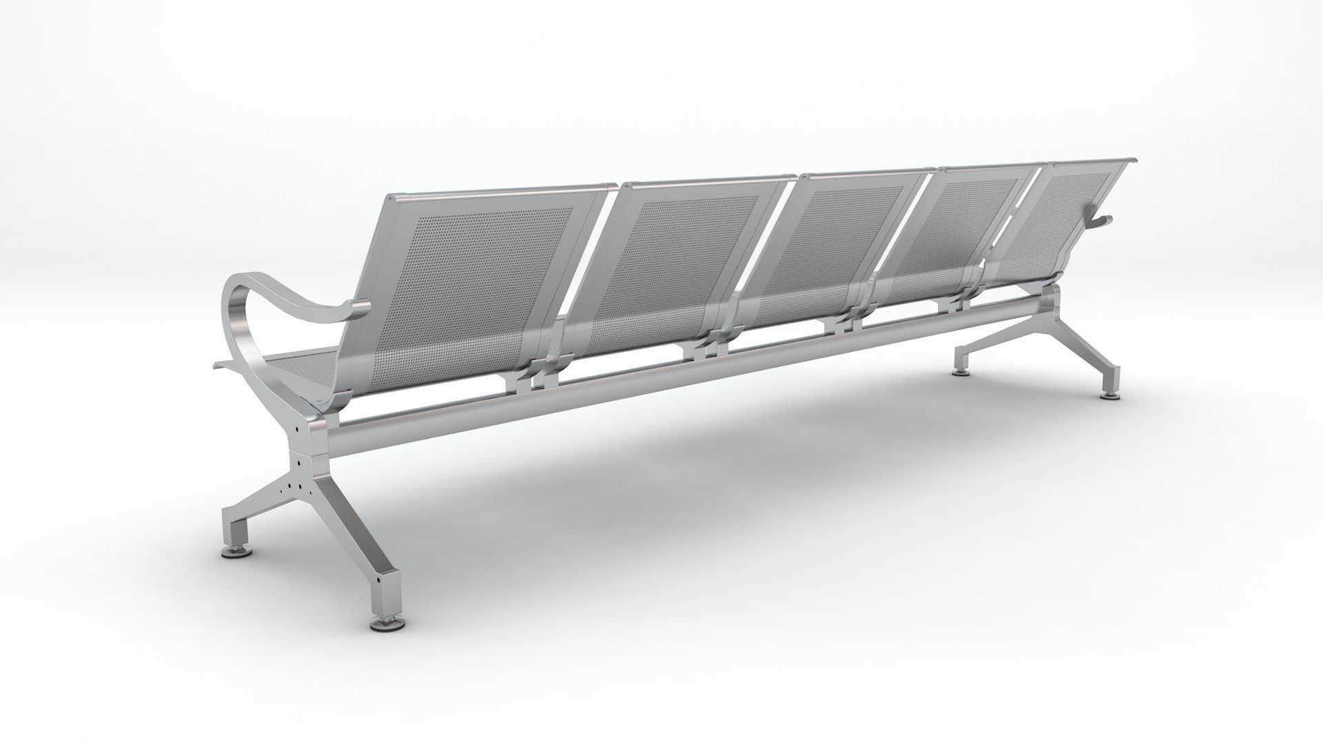 Five Set Waiting Chairs 3D Model 3D model 3D model 3D model_4