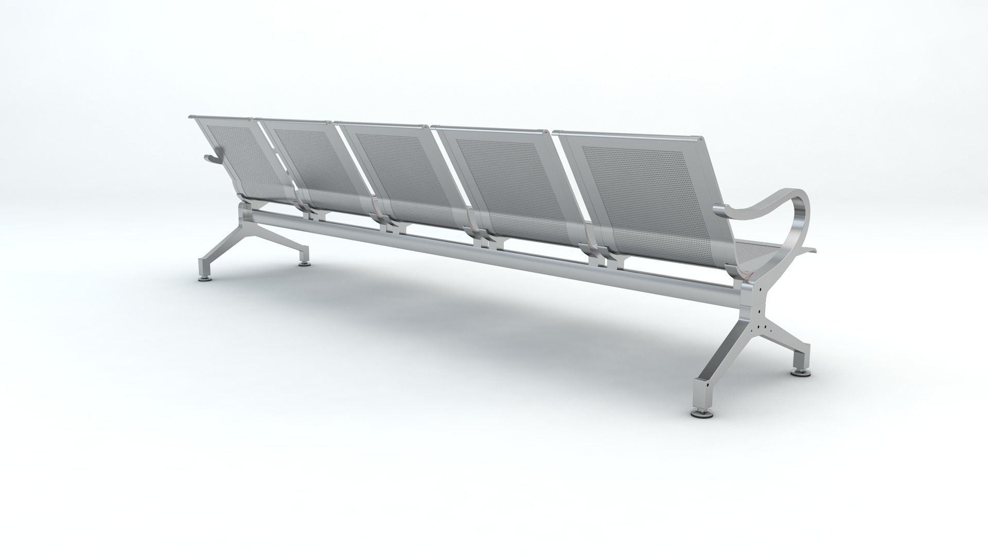 Five Set Waiting Chairs 3D Model 3D model 3D model 3D model_5