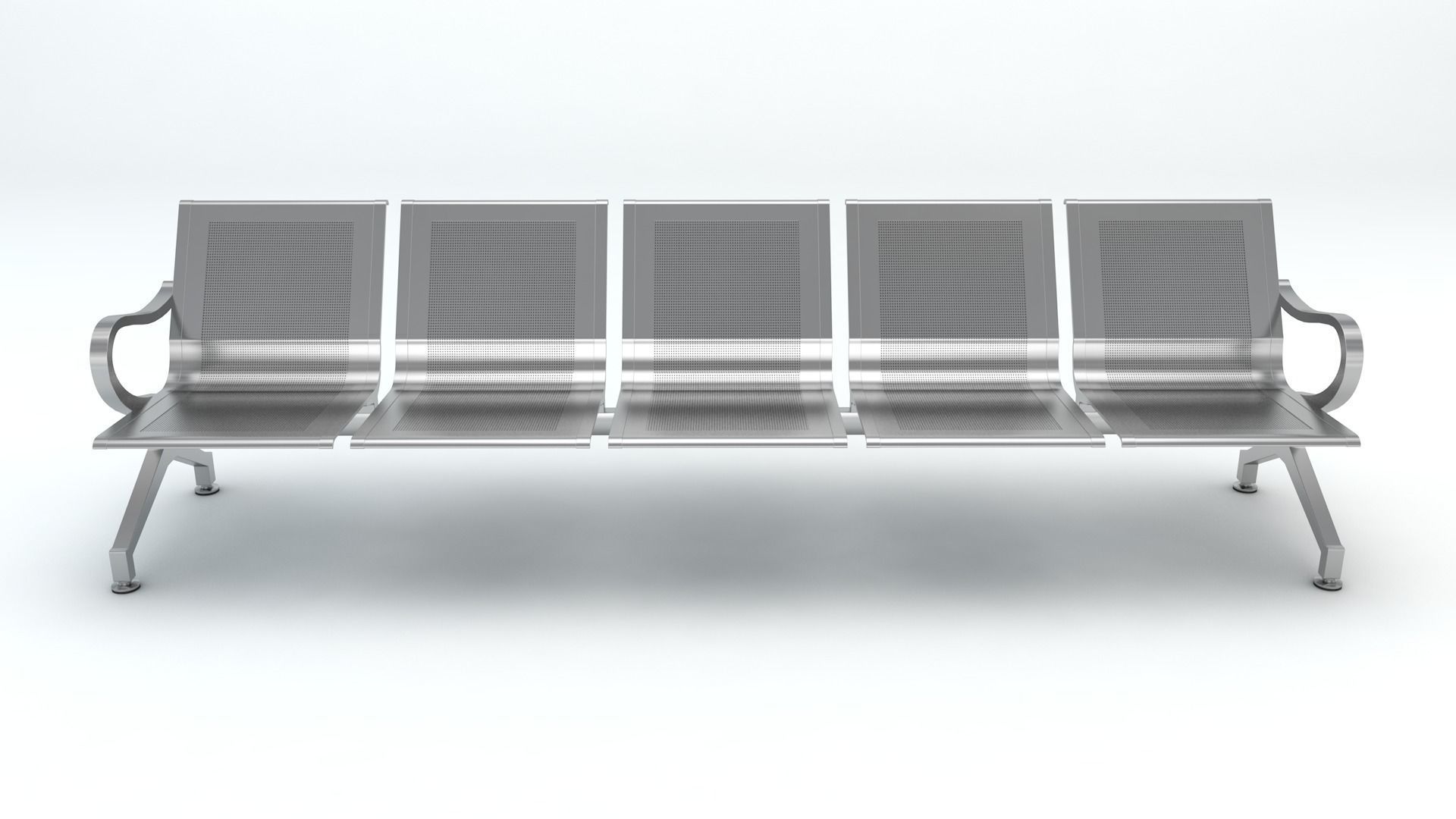 Five Set Waiting Chairs 3D Model 3D model 3D model 3D model_3