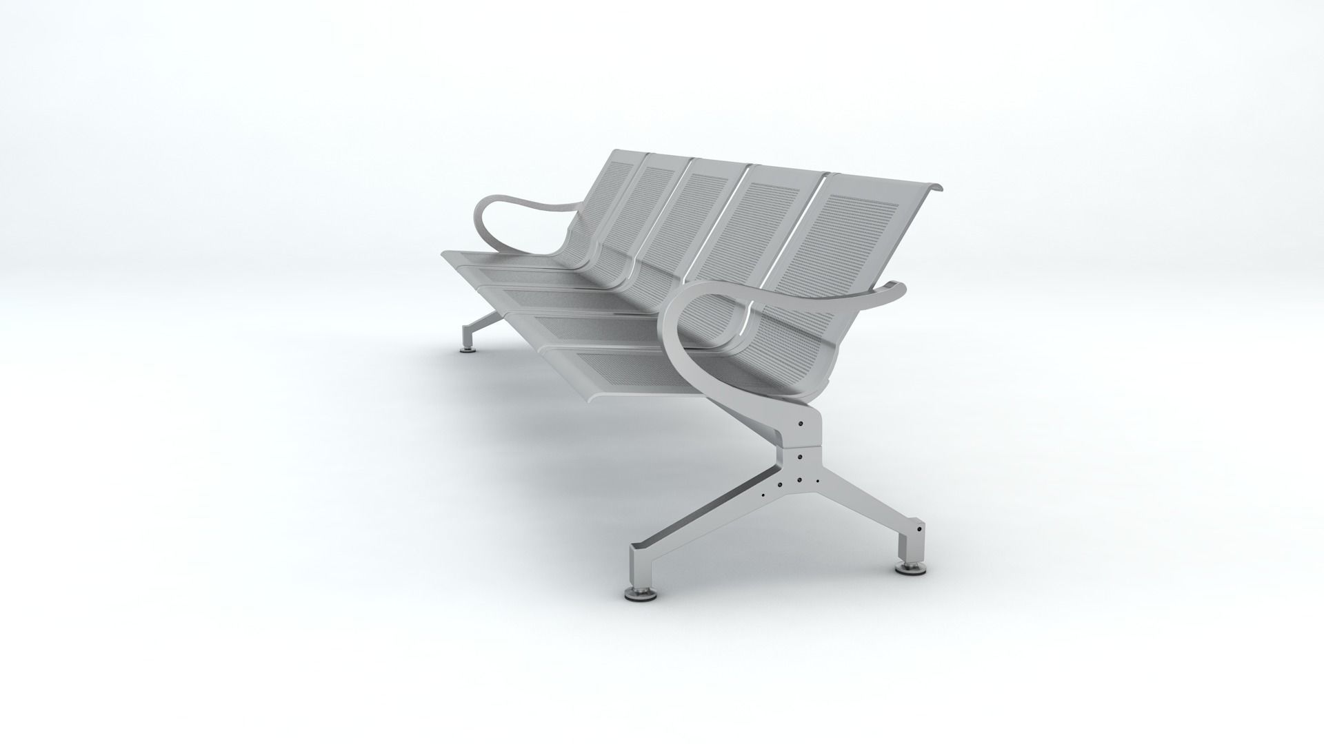 Five Set Waiting Chairs 3D Model 3D model 3D model 3D model_6