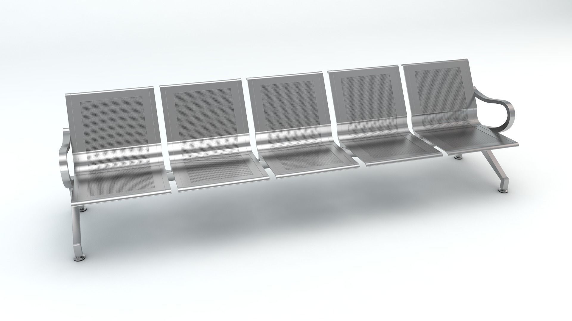 Five Set Waiting Chairs 3D Model 3D model 3D model 3D model_1