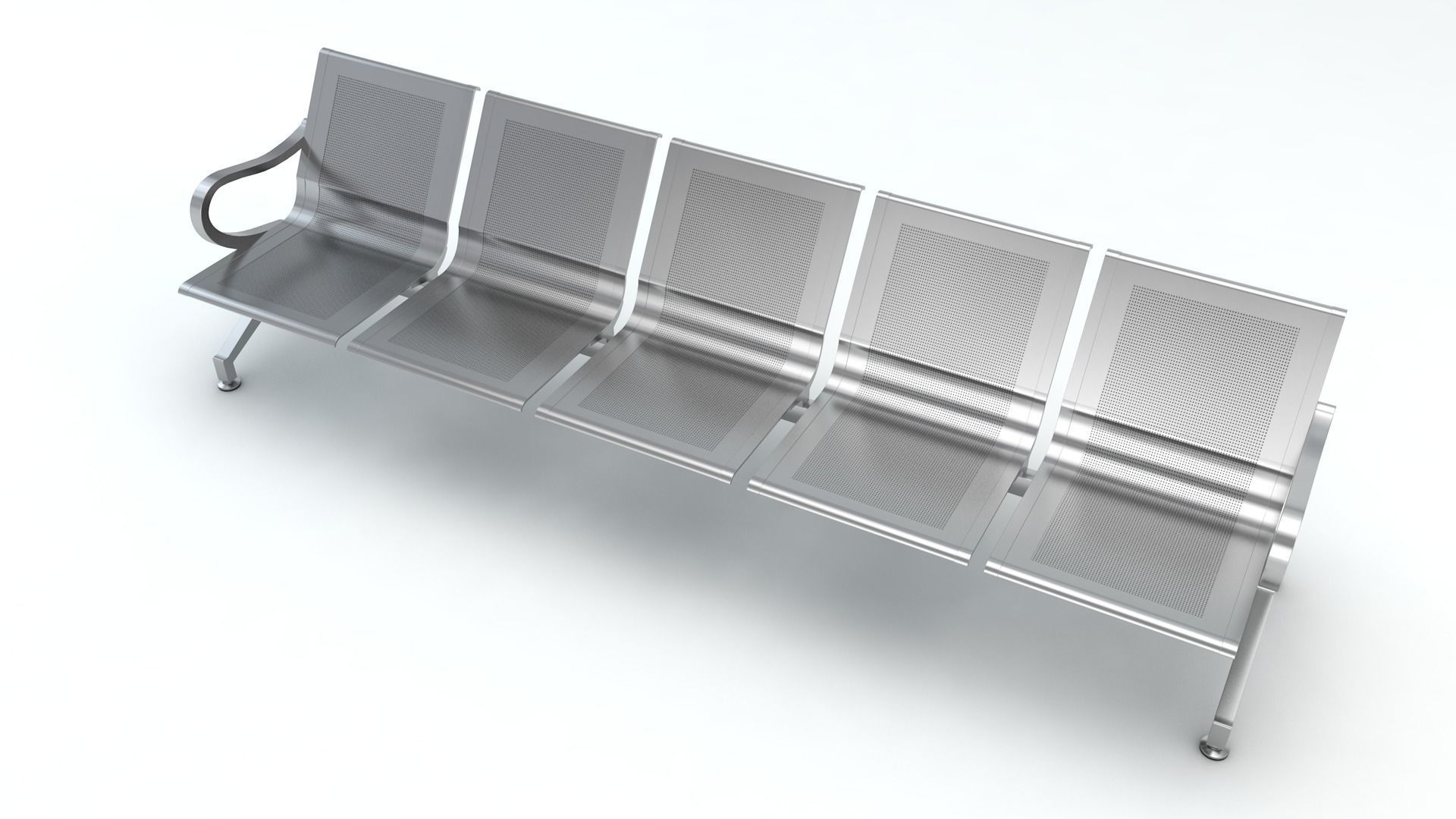 Five Set Waiting Chairs 3D Model 3D model 3D model 3D model_2