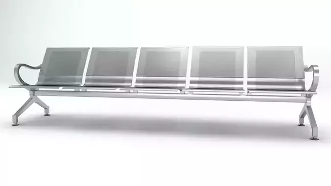 Five Set Waiting Chairs 3D Model 3D model 3D model