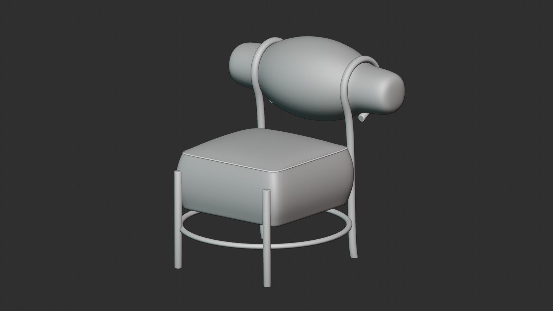 Chair Subdivision Ready for Film Low-poly 3D model_8