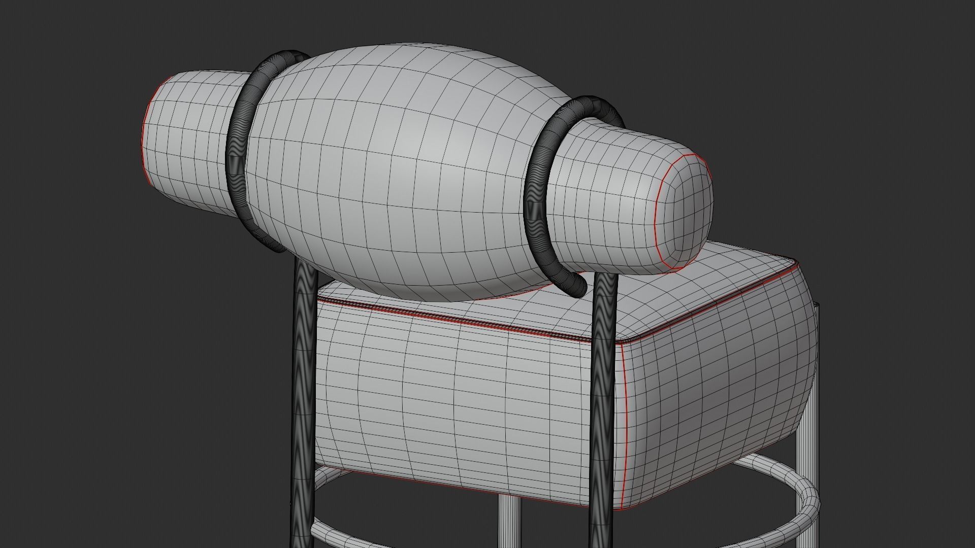 Chair Subdivision Ready for Film Low-poly 3D model_11