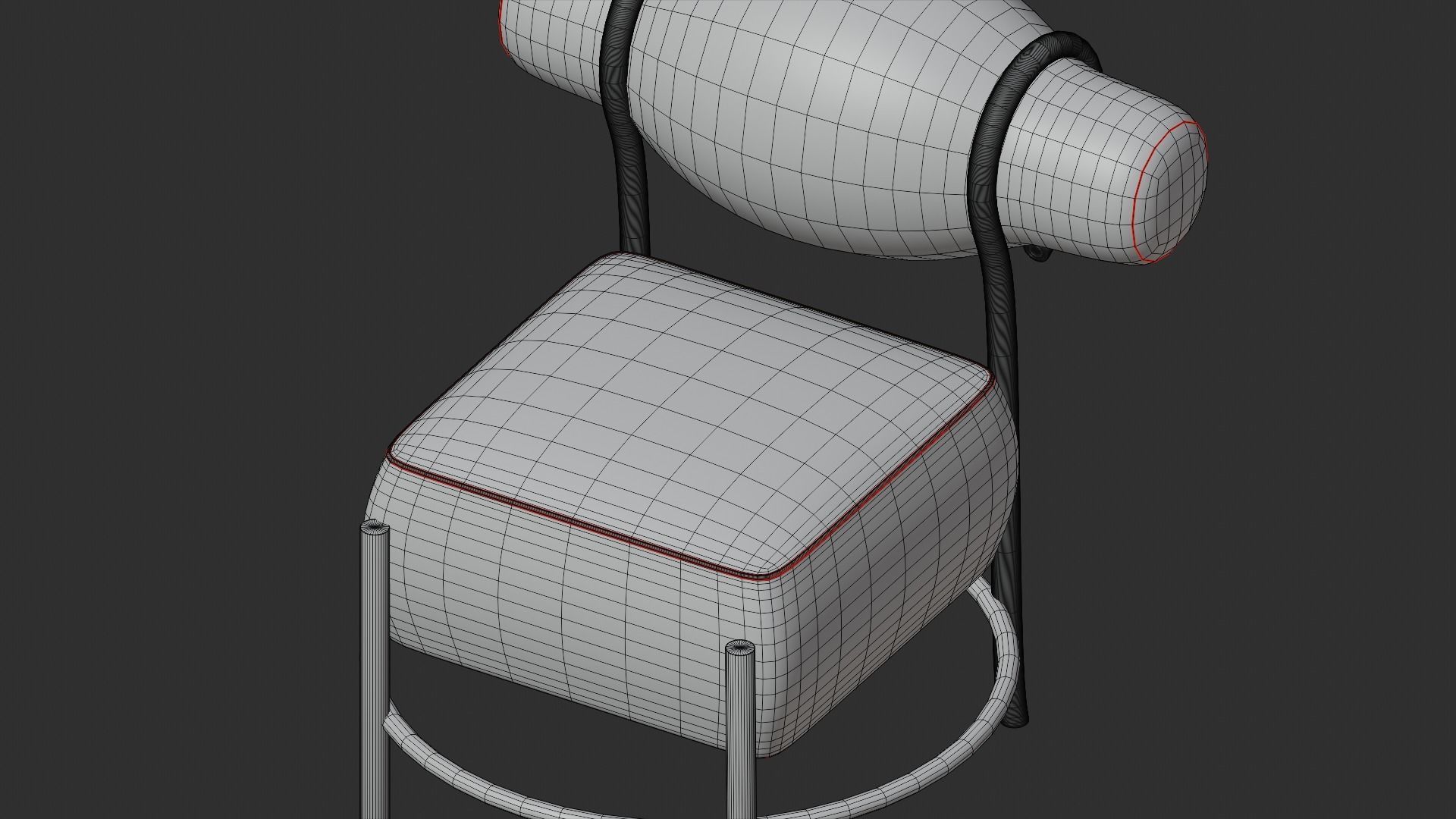 Chair Subdivision Ready for Film Low-poly 3D model_10