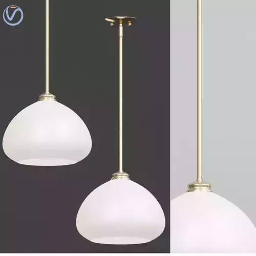 Amonte 1 Light Satin Gold Pendant with Matte Opal Glass Shade