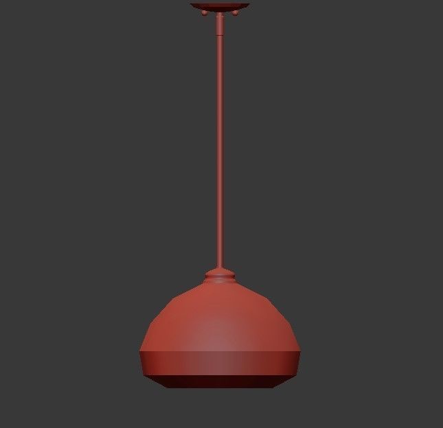 Amonte 1 Light Satin Gold Pendant with Matte Opal Glass Shade 3D model_1