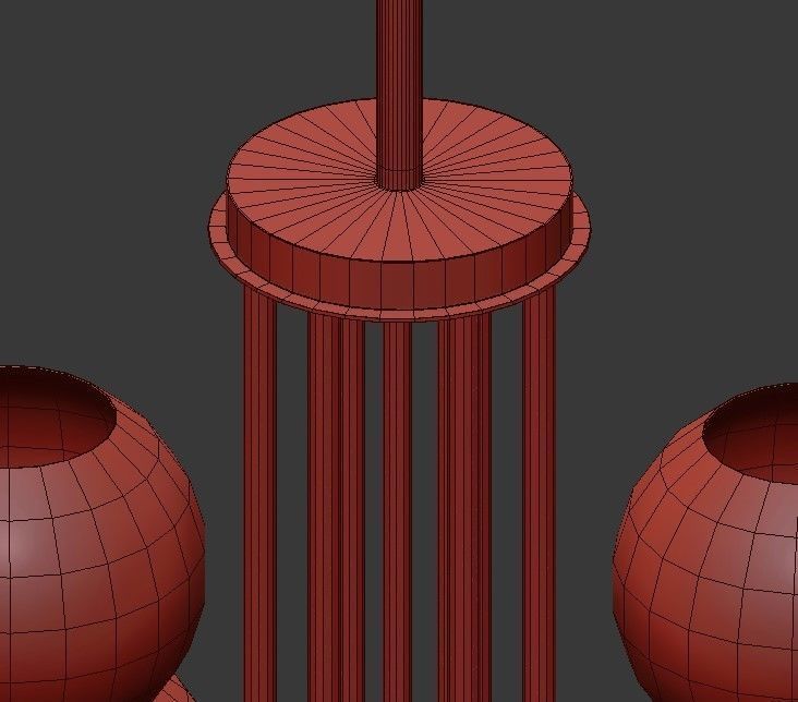 Carisa Collection 9 Light Vintage Gold Chandelier with Shade 3D model_3