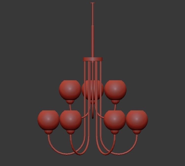 Carisa Collection 9 Light Vintage Gold Chandelier with Shade 3D model_2
