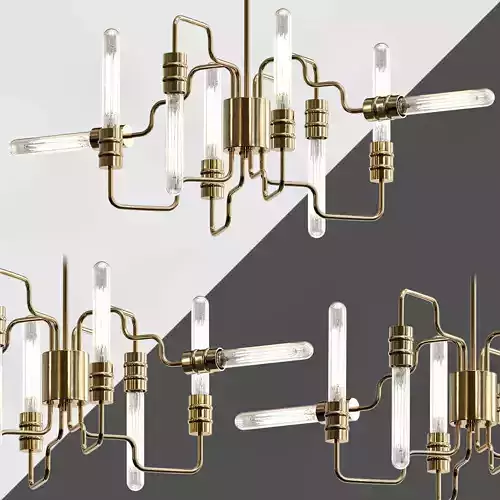 Transit 8 Light Matte Gold Chandelier