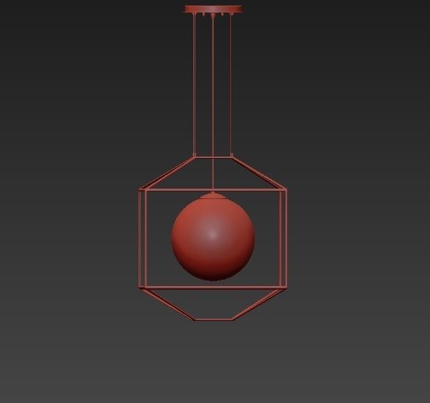 Silhouette 1 Light Gold Leaf Pendant 3D model_1