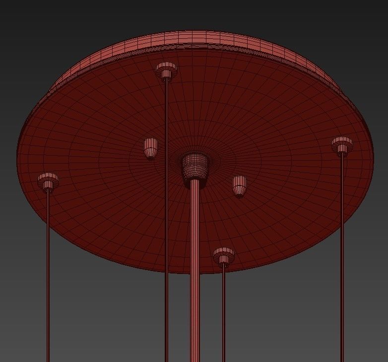 Silhouette 1 Light Gold Leaf Pendant 3D model_4