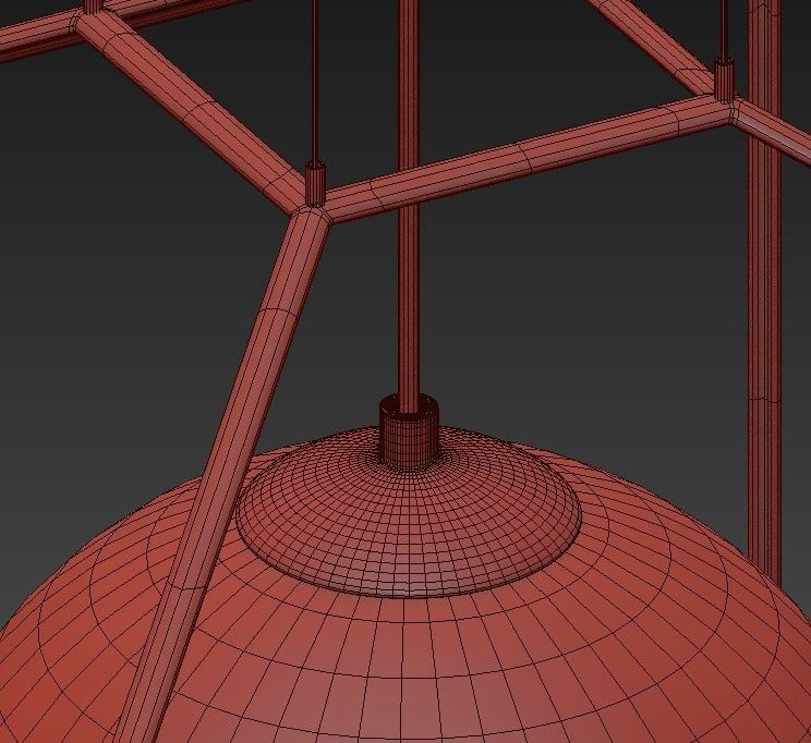 Silhouette 1 Light Gold Leaf Pendant 3D model_6