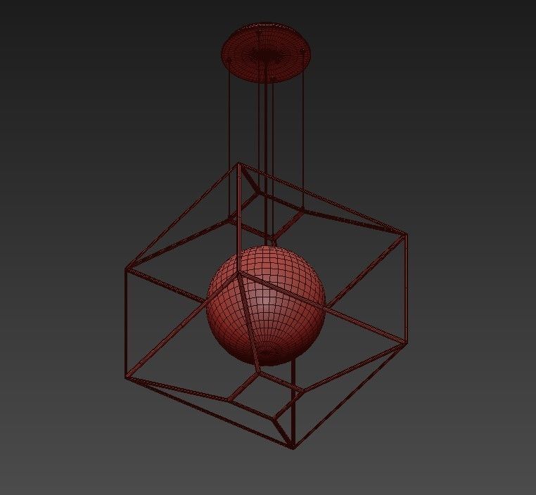 Silhouette 1 Light Gold Leaf Pendant 3D model_3