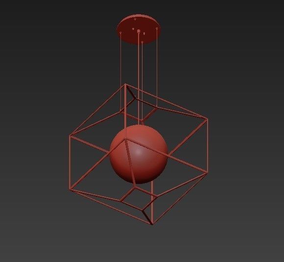 Silhouette 1 Light Gold Leaf Pendant 3D model_2