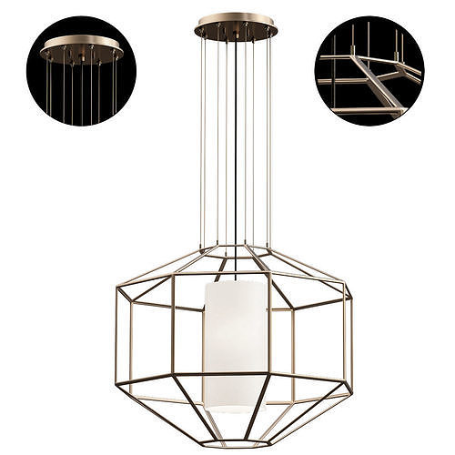 Silhouette 1 Light Gold Leaf Pendant 3D model