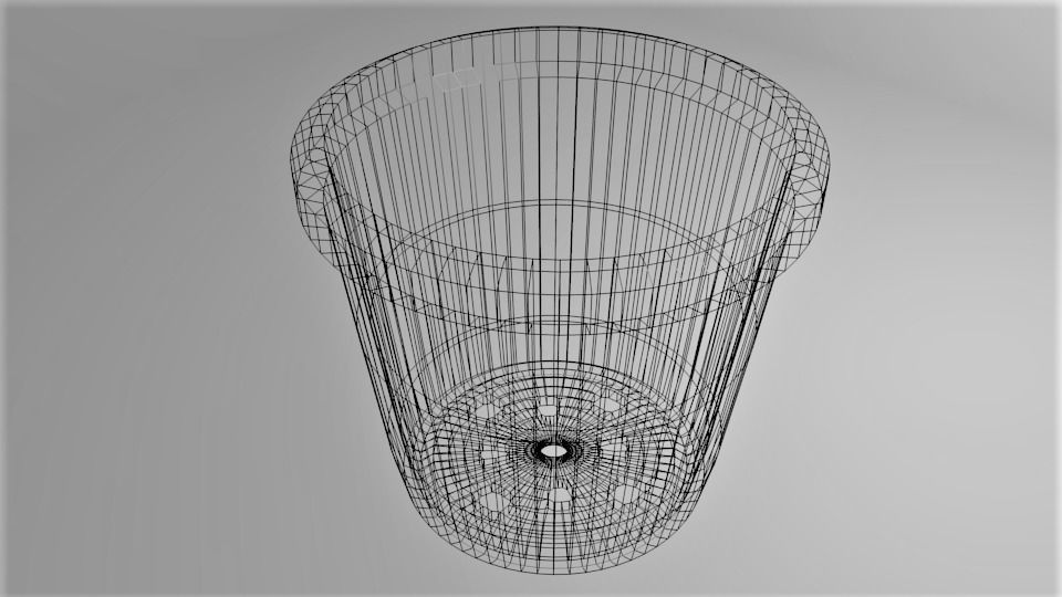 Flowerpot 3 cup 3D model_4