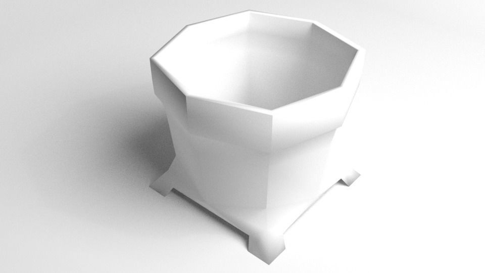 Flowerpot 4 hexagonal vase 3D model_3