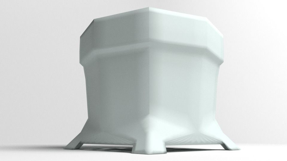 Flowerpot 4 hexagonal vase 3D model_2