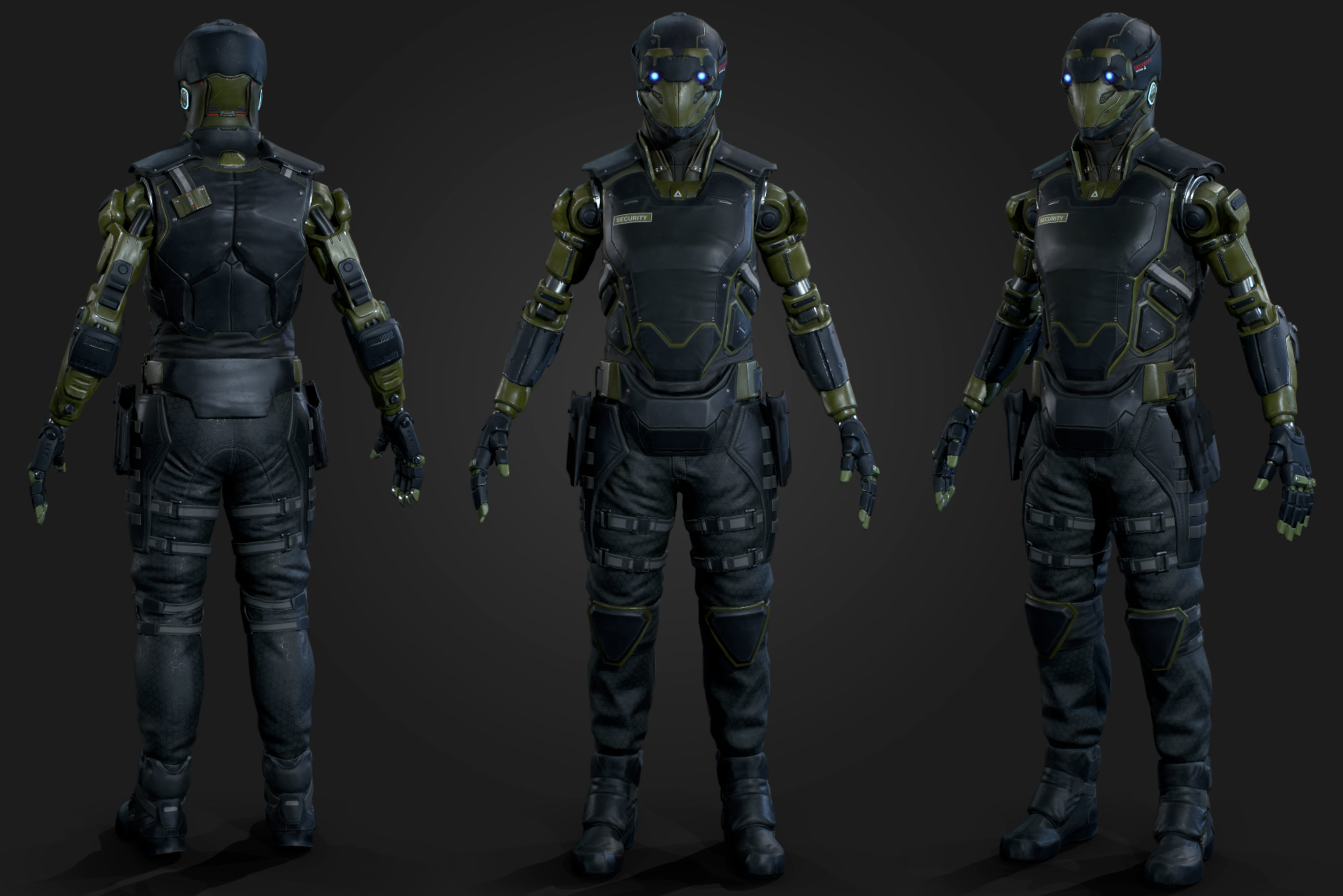 Robot R32 Low-poly 3D model_7