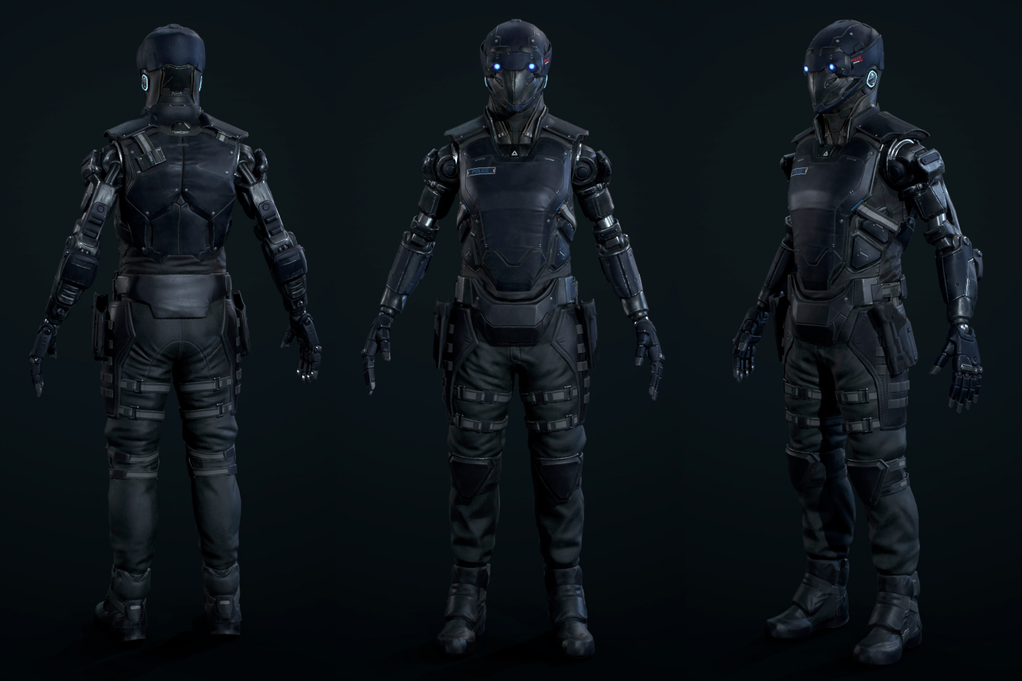 Robot R32 Low-poly 3D model_6