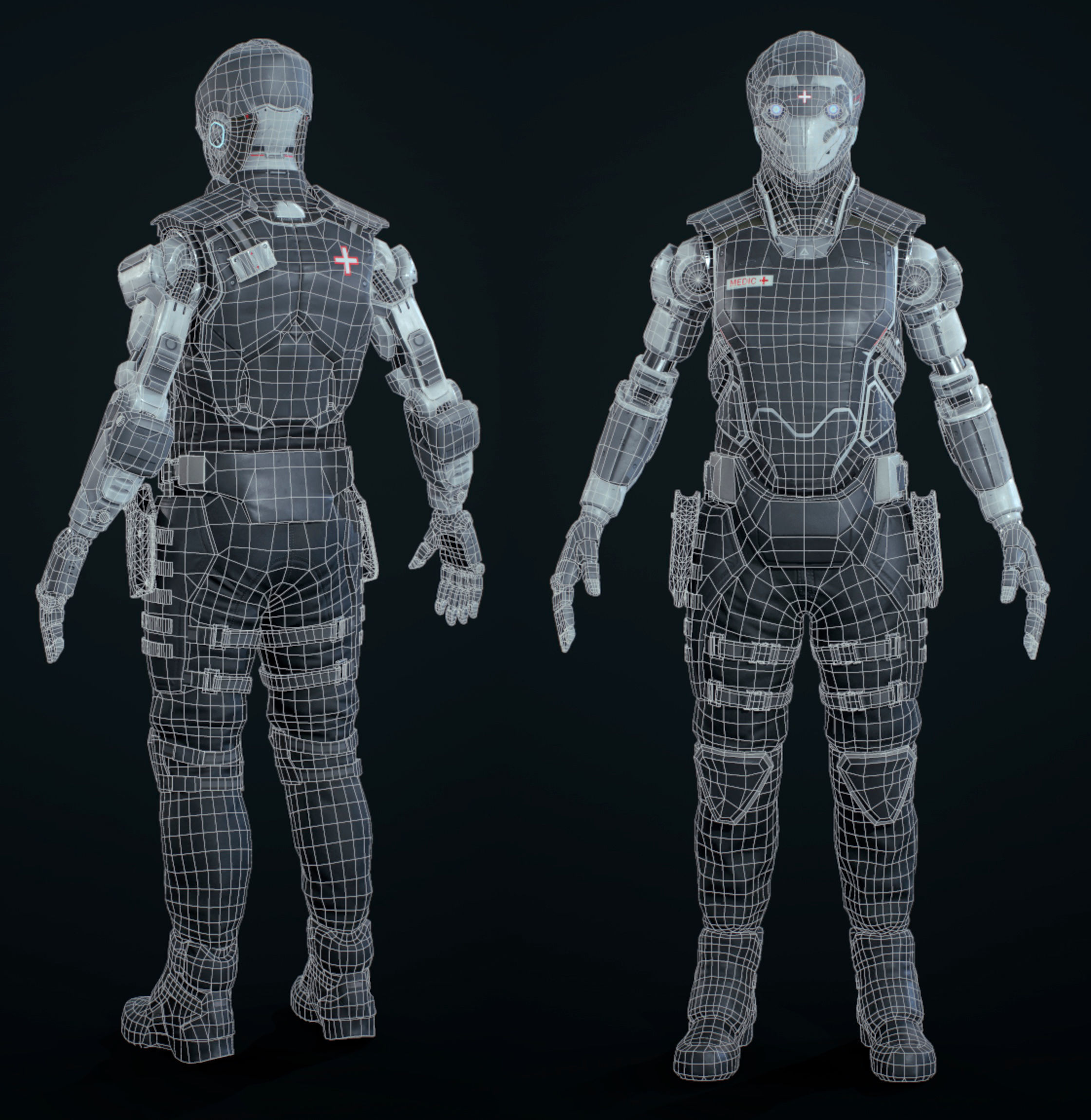 Robot R32 Low-poly 3D model_11