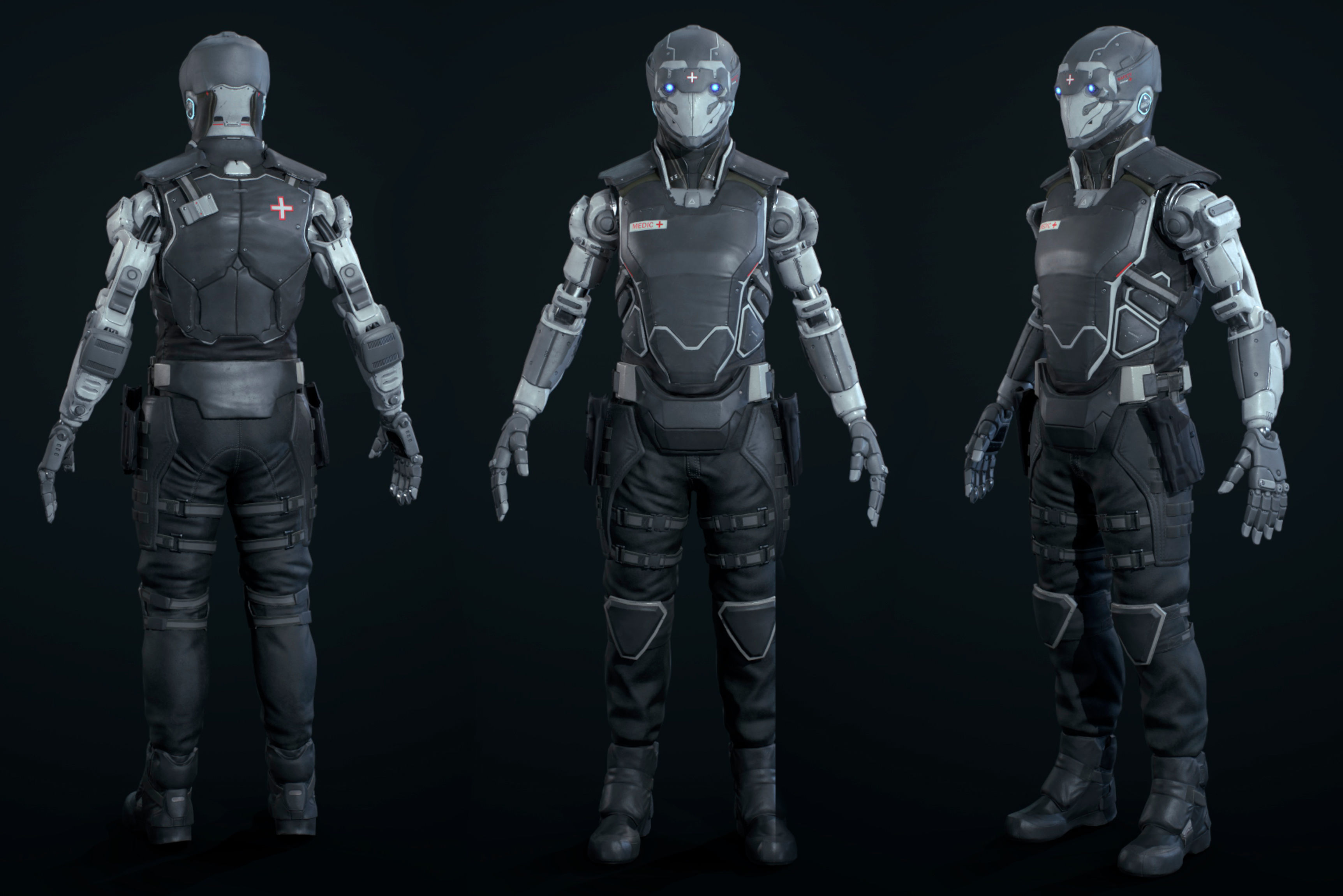 Robot R32 Low-poly 3D model_5