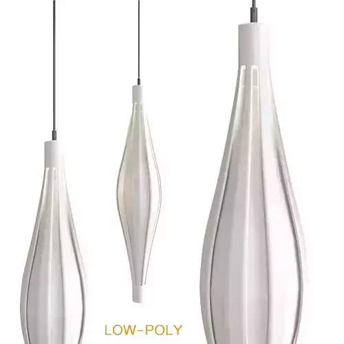Pendant lamp white low poly 3d model