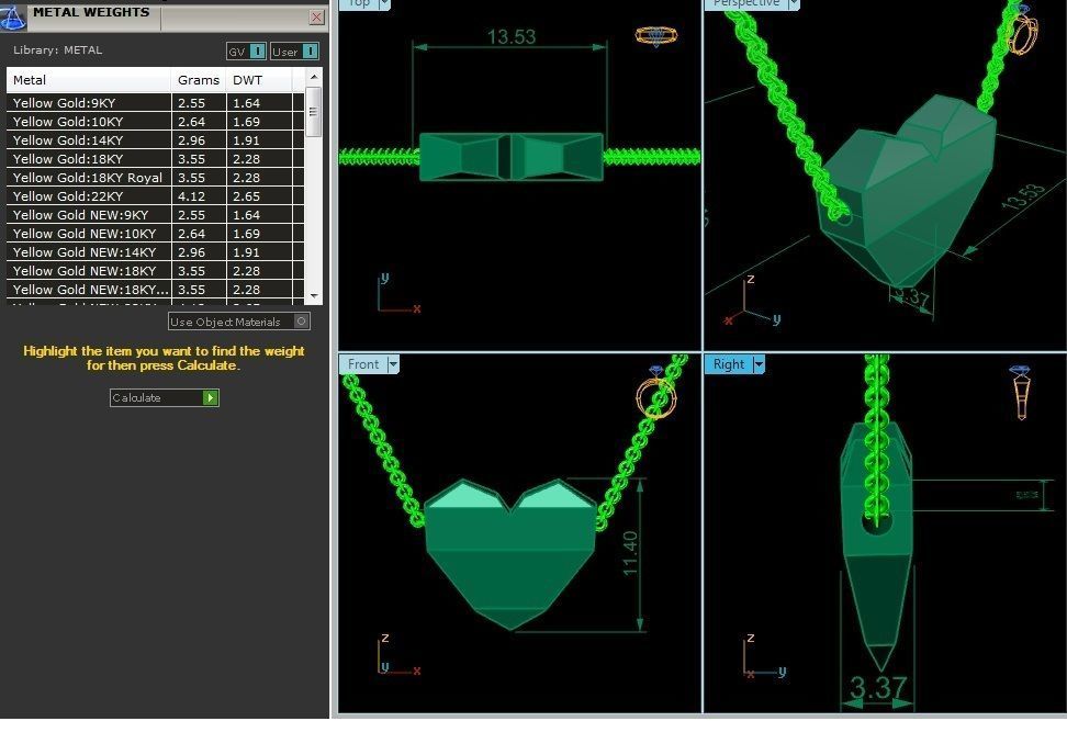 Women heart pendant 3dm render detail 3D print model_6