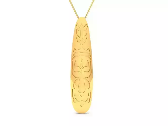 Women African theme pendant 3dm render detail