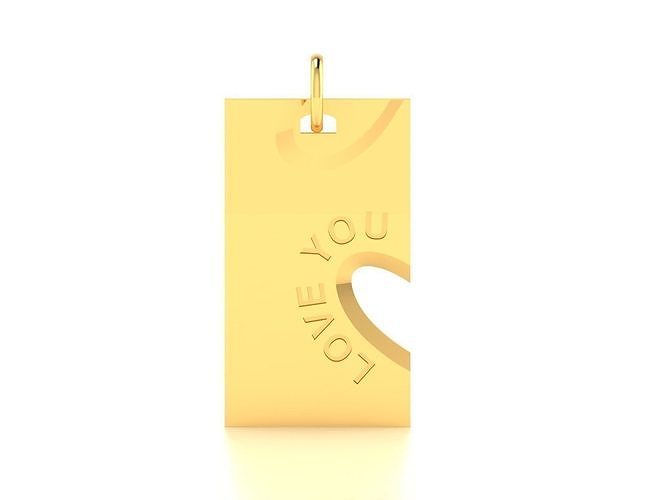 Love you pendant 3dm render detail 3D print model