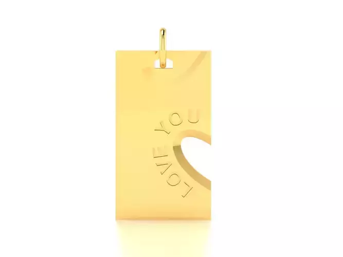 Love you pendant 3dm render detail 3D print model