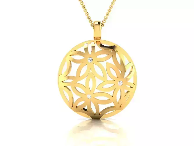 Women flower mesh pendant 3dm render detail