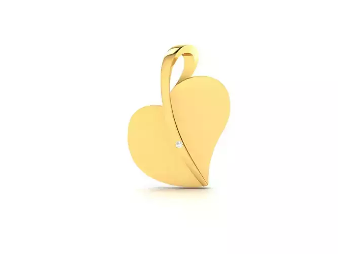 Women heart pendant 3dm render detail