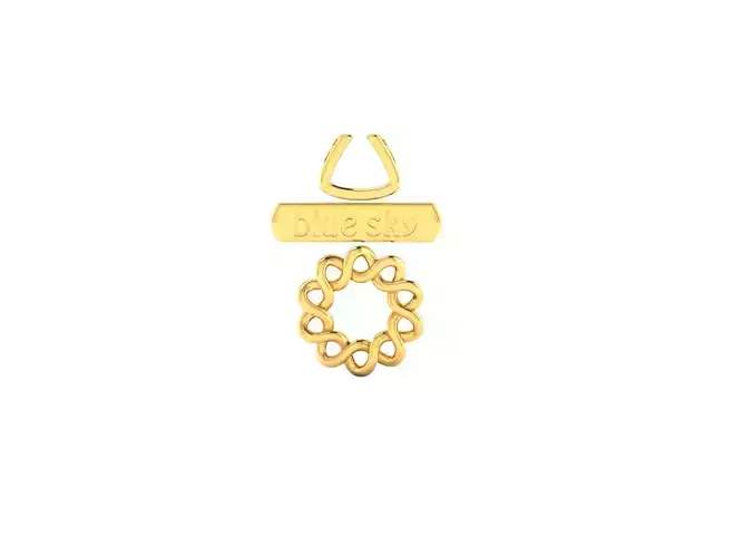 Women Blue Sky pendant 3dm render detail