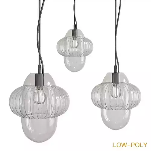 Siru OROUND Blown glass pendant lamp low poly 3d model