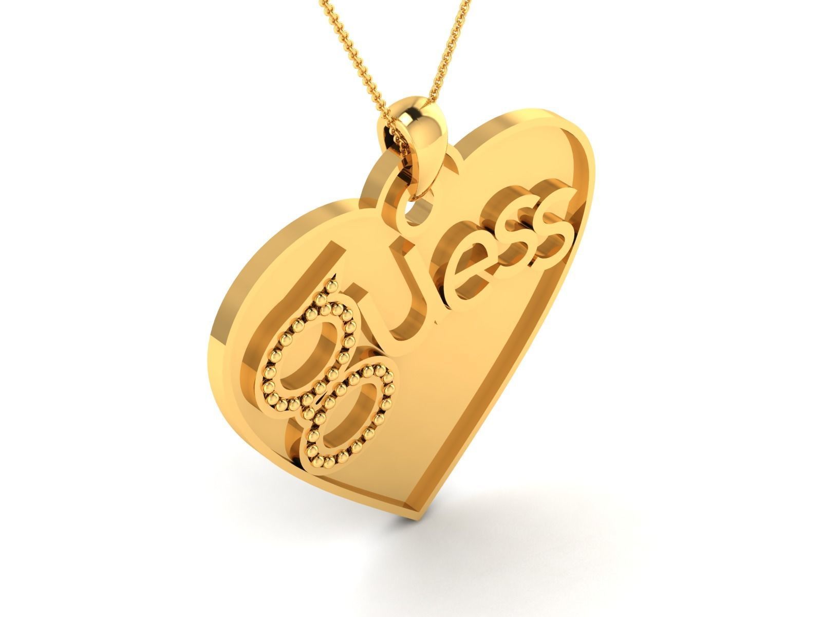 Heart shape guess 3dm render detail 3D print model_2