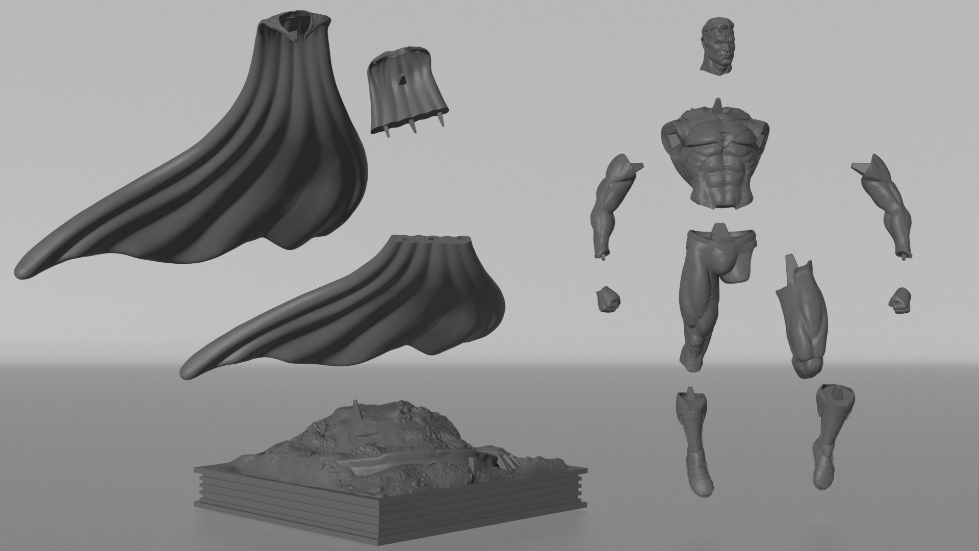 Superman sculpt  3D print model_10