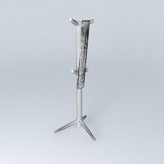 Coat rack with scarf Free 3D model_4