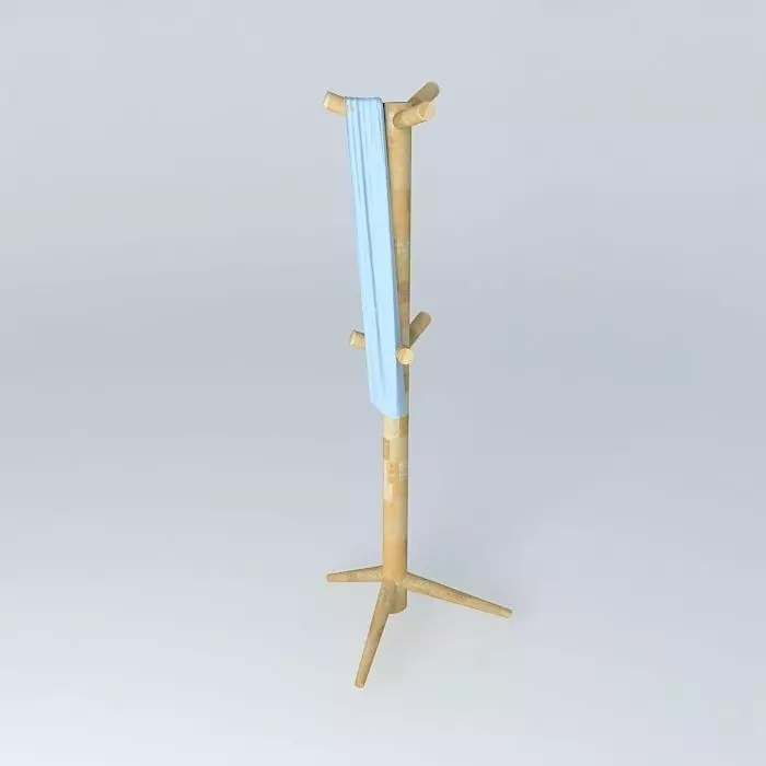 Coat rack with scarf Free 3D model_0