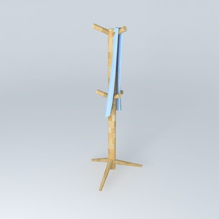 Coat rack with scarf Free 3D model_1