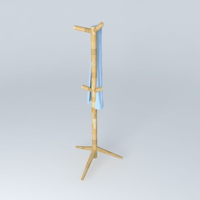 Coat rack with scarf Free 3D model_2