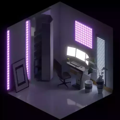 Interior Isometric Lowpoly Room